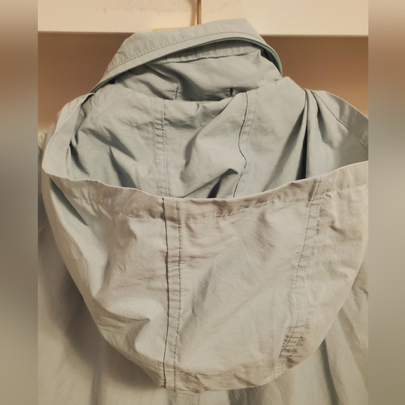 Eileen Fisher lightweight hooded windbreaker coat. Light blue. Oversized size S. - Picture 3 of 12